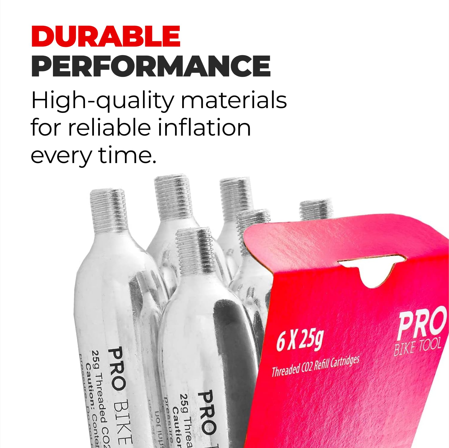 Amazon | ネジ式接続付きCO2カートリッジ、6 x 25g。 | PRO BIKE TOOL